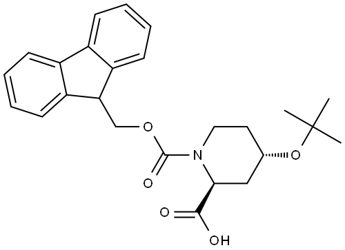 1,2-PIPERIDINEDICARBOXYLIC ACID, 4-(1,1-DIMETHYLETHOXY)-, 1-(9H-FLUOREN-9-YLMETHYL) ESTER, (2S,4S)- 结构式
