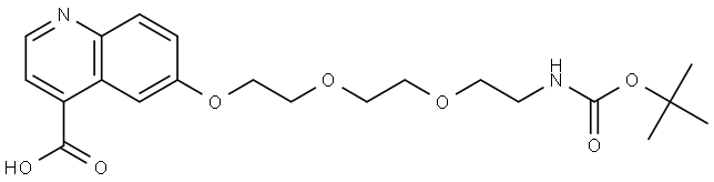 6-((2,2-DIMETHYL-4-OXO-3,8,11-TRIOXA-5-AZATRIDECAN-13-YL)OXY) QUINOLINE-4-CARBOXYLIC ACID ",3020777-15-2,结构式
