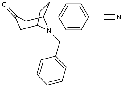 Benzonitrile, 4-[3-oxo-8-(phenylmethyl)-8-azabicyclo[3.2.1]oct-1-yl]- 化学構造式