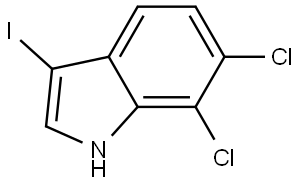 6,7-二氯-3-碘-1H吲哚 结构式