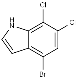 4-溴-6,7-二氯1H吲哚 结构式