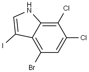 4-溴-6,7-二氯-3-碘-1H-吲哚, 3022404-27-6, 结构式