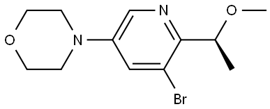 4-[5-bromo-6-[(1S)-1-methoxyethyl]-3-pyridyl]morpholine 化学構造式