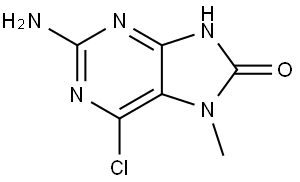 2-Amino-6-chloro-7-methyl-7H-purin-8(9H)-one Struktur