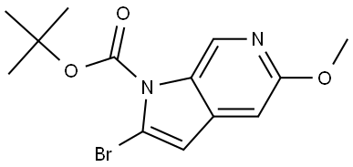 tert-Butyl 2-bromo-5-methoxy-1H-pyrrolo[2,3-c]pyridine-1-carboxylate 化学構造式