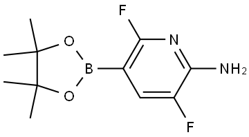 3,6-difluoro-5-(4,4,5,5-tetramethyl-1,3,2-dioxaborolan-2-yl)pyridin-2-amine Structure