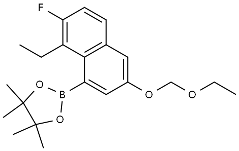 2-(3-(乙氧基甲氧基)-8-乙基-7-氟萘-1-基)-4,4,5,5-四甲基-1,3,2-二氧硼杂环戊烷,3023935-25-0,结构式