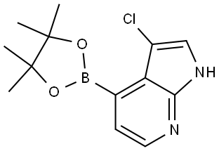 3-氯-4-(4,4,5,5-四甲基-1,3,2-二氧硼杂环戊烷-2-基)-1H-吡咯并[2,3-B]吡啶 结构式