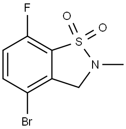 4-溴-7-氟-2-甲基-2,3-二氢苯并[D]异噻唑1,1-二氧化物,3024291-33-3,结构式