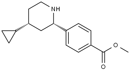 Benzoic acid, 4-[(2S,4R)-4-cyclopropyl-2-piperidinyl]-, methyl ester Struktur