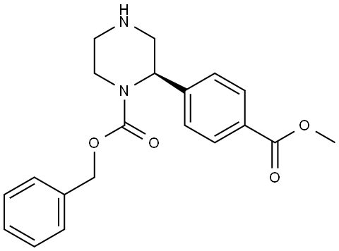 benzyl (R)-2-(4-(methoxycarbonyl)phenyl)piperazine-1-carboxylate Structure