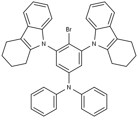 4-bromo-N,N-diphenyl-3,5-bis(1,2,3,4-tetrahydro-9H-carbazol-9-yl)aniline Struktur