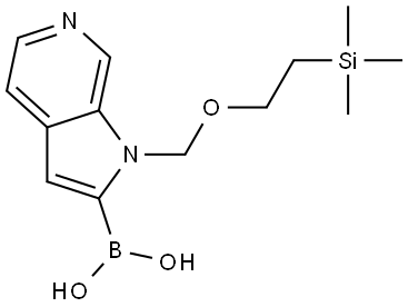 (1-((2-(Trimethylsilyl)ethoxy)methyl)-1H-pyrrolo[2,3-c]pyridin-2-yl)boronic acid 化学構造式