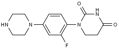 1-(2-fluoro-4-(piperazin-1-yl)phenyl)dihydropyrimidine-2,4(1H,3H)-dione Structure