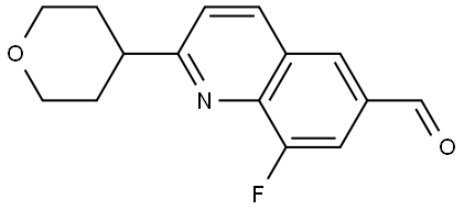 8-fluoro-2-(tetrahydro-2H-pyran-4-yl)quinoline-6-carbaldehyde Structure