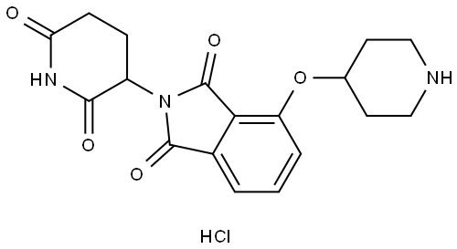 2-(2,6-dioxopiperidin-3-yl)-4-(piperidin-4-yloxy)isoindolin-1,3-dione hydrochloride salt Structure