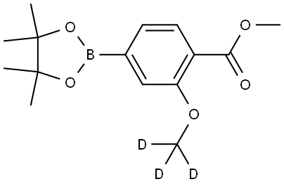 2-甲氧基-4-(4,4,5,5-四甲基-1,3,2-二氧杂硼杂环戊烷-2-基)苯甲酸甲酯-D3, 3025573-63-8, 结构式