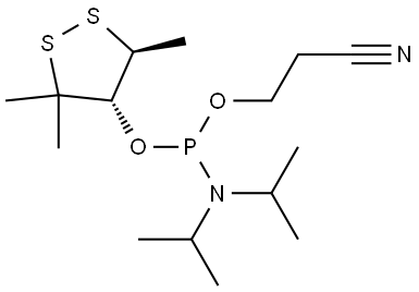 2-氰基乙基 ((4S,5S)-3,3,5-三甲基-1,2-二硫杂环戊烷-4-基) 二异丙基膦酰基RAMI二TE 结构式