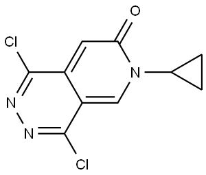 1,4-Dichloro-6-cyclopropylpyrido[3,4-d]pyridazin-7(6H)-one 化学構造式