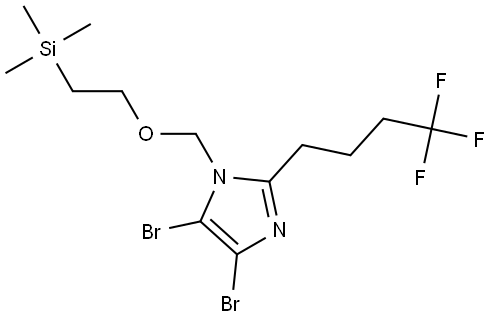 4,5-Dibromo-2-(4,4,4-trifluorobutyl)-1-((2-(trimethylsilyl)ethoxy)methyl)-1H-imidazole 化学構造式