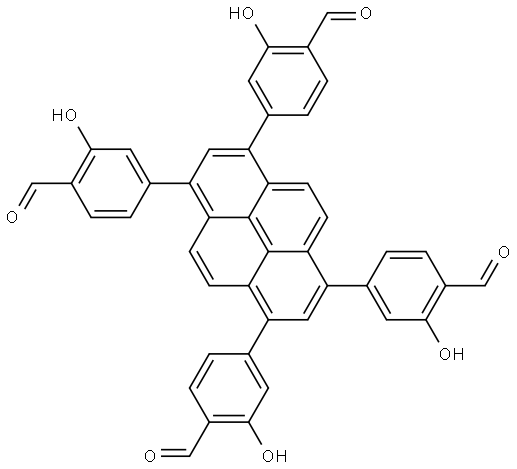 1,3,6,8-tetrakis(4-formyl-3-hydroxylphenyl)pyrene Structure