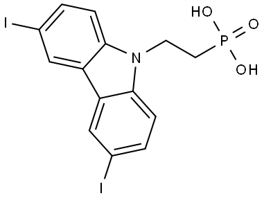 [2-(3,6-二碘- 9H-咔唑-9-基)乙 基]磷酸,3026275-69-1,结构式