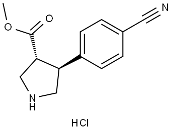 trans-Methyl 4-(4-cyanophenyl)pyrrolidine-3-carboxylate hydrochloride,3026595-75-2,结构式