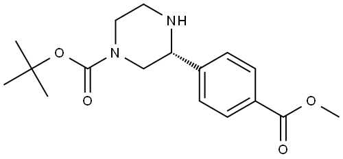 tert-butyl (R)-3-(4-(methoxycarbonyl)phenyl)piperazine-1-carboxylate Structure