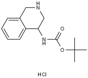 tert-Butyl (1,2,3,4-tetrahydroisoquinolin-4-yl)carbamate hydrochloride 化学構造式