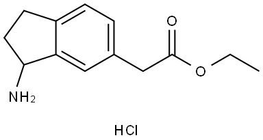 ethyl 2-(3-amino-2,3-dihydro-1H-inden-5-yl)acetate hydrochloride Struktur