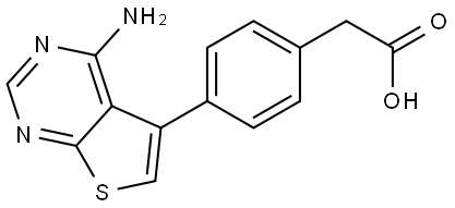 2-(4-(4-aminothieno[2,3-d]pyrimidin-5-yl)phenyl)acetic acid 结构式