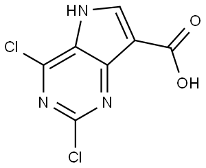 2,4-dichloro-5H-pyrrolo[3,2-d]pyrimidine-7-carboxylic acid Structure