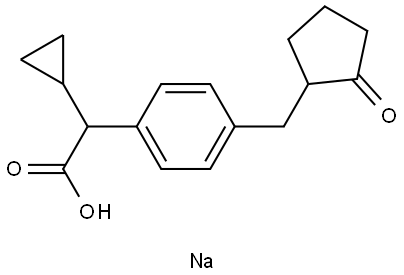 sodium 2-cyclopropyl-2-(4-((2-oxocyclopentyl)methyl)phenyl)acetate 结构式