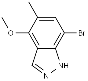 7-溴-4-甲氧基-5-甲基-1H-吲唑, 3027707-11-2, 结构式