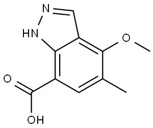 4-甲氧基-5-甲基-1H-吲唑-7-羧酸,3027707-13-4,结构式