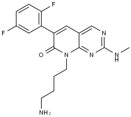 Pyrido[2,3-d]pyrimidin-7(8H)-one, 8-(4-aminobutyl)-6-(2,5-difluorophenyl)-2-(methylamino)- Structure