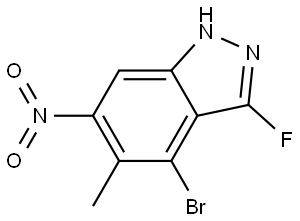 4-溴-3-氟-5-甲基-6-硝基-1H-吲唑, 3027947-24-3, 结构式