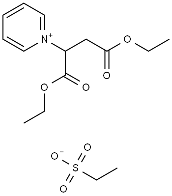 Pyridinium, 1-[3-ethoxy-1-(ethoxycarbonyl)-3-oxopropyl]-, ethanesulfonate (1:1) Structure