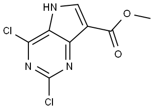 methyl 2,4-dichloro-5H-pyrrolo[3,2-d]pyrimidine-7-carboxylate Structure