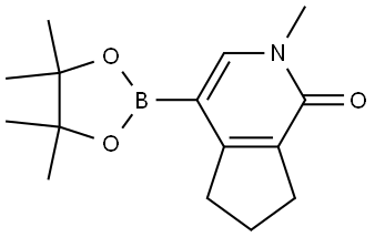 2-Methyl-4-(4,4,5,5-tetramethyl-1,3,2-dioxaborolan-2-yl)-2,5,6,7-tetrahydro-1H-cyclopenta[c]pyridin-1-one 化学構造式