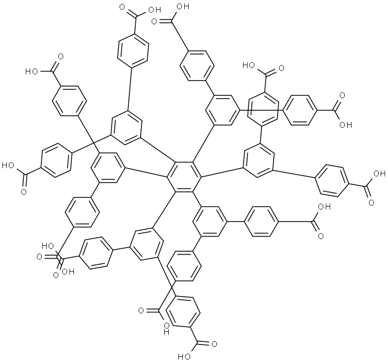 5',5''''-(4,4''''-二羧基5',5'''-双(4-羧基苯基)-5'',6''-双(4,4''-二羧基-[1,1':3',1''-三联苯]-5'-基)-[1,1':3',1'':2'',1''':3''',1''''-五联苯]-3'',4''-二基)双([1,1':3',1''-三联苯]-4,4''-二羧,3029269-47-1,结构式