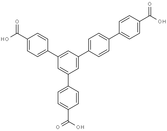 5'-(4-Carboxyphenyl)-[1,1':3',1'':4'',1'''-quaterphenyl]-4,4'''-dicarboxylic acid 化学構造式