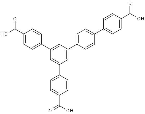 5'-(4-Carboxyphenyl)-[1,1':3',1'':4'',1'''-quaterphenyl]-4,4'''-dicarboxylic acid Struktur