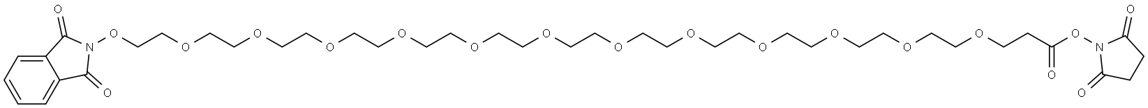 NHPI-十二聚乙二醇-C2-琥珀酰亚胺酯,3031166-51-2,结构式