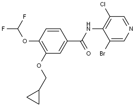 Benzamide, N-(3-bromo-5-chloro-4-pyridinyl)-3-(cyclopropylmethoxy)-4-(difluoromethoxy)- Structure