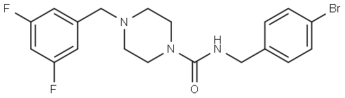 1-Piperazinecarboxamide, N-[(4-bromophenyl)methyl]-4-[(3,5-difluorophenyl)methyl]-,3031789-26-8,结构式