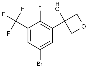 3-(5-bromo-2-fluoro-3-(trifluoromethyl)phenyl)oxetan-3-ol 结构式