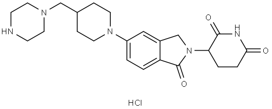 3-[1-oxo-5-[4-(piperazin-1-ylmethyl)-1-piperidyl]isoindolin-2-yl]piperidine-2,6-dione hydrochloride Structure