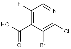 3-bromo-2-chloro-5-fluoroisonicotinic acid 结构式