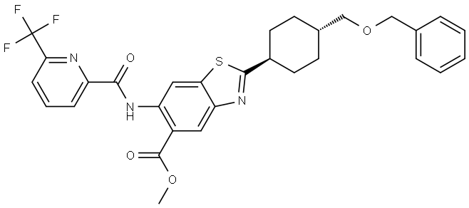 3033477-73-2 Methyl 2-(trans-4-((Benzyloxy)methyl)cyclohexyl)-6-(6-(trifluoromethyl)picolinamido)benzo[d]thiazole-5-carboxylate
